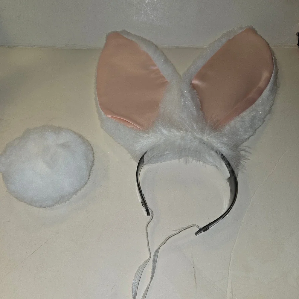 Rubies Deluxe Bunny Costume Accessory Set Ears Tail Collar Bow Tie 13019 Vintage - Picture 13 of 14